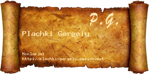 Plachki Gergely névjegykártya